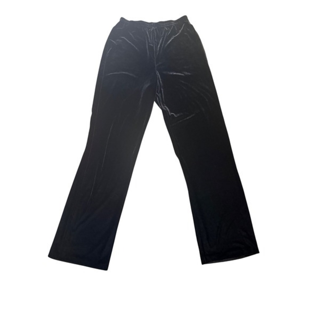 Black Velvet High Rise Straight Leg Pants Soft Luxe 90s XL